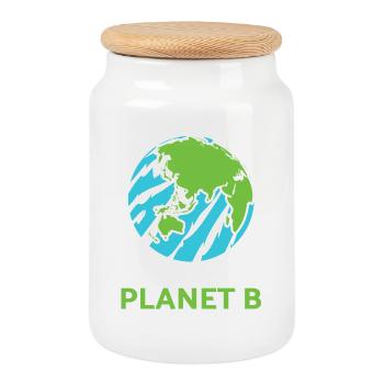 Klimaschutz Umwelt Planet Erde Klima Klimapolitik - Keksdose mit Holzdeckel - Weiß - Vorne