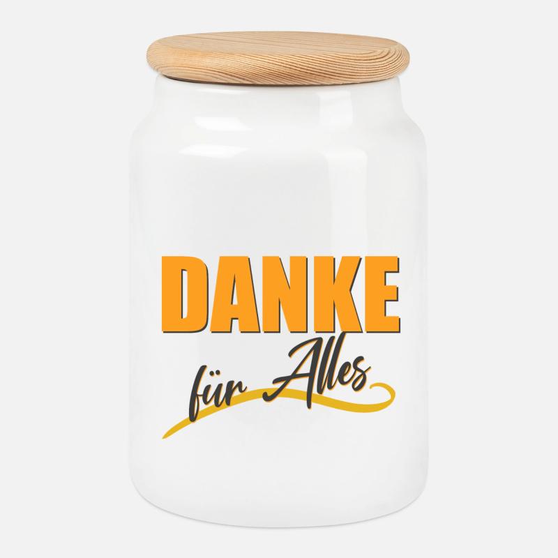 DANKE für Alles - Keksdose mit Holzdeckel - Weiß
