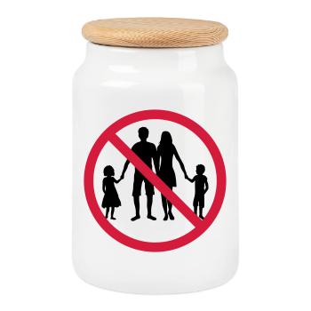 famille interdit zone de bouclier pas d'enfants frères et soeurs - Boîte à biscuits avec couvercle en bois - blanc - Devant