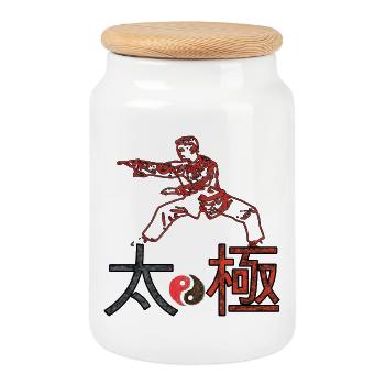 Taichi Kämpfer - Keksdose mit Holzdeckel - Weiß - Vorne
