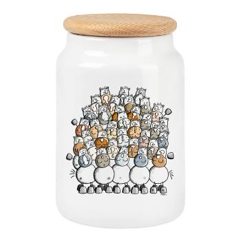 Le Tas De Chevaux - Cheval - Boîte à biscuits avec couvercle en bois - blanc - Devant