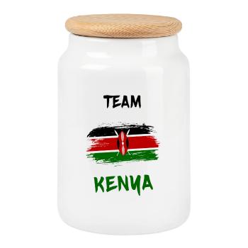 Team Kenia / Kenya Geschenk Afrika Nairobi - Keksdose mit Holzdeckel - Weiß - Vorne