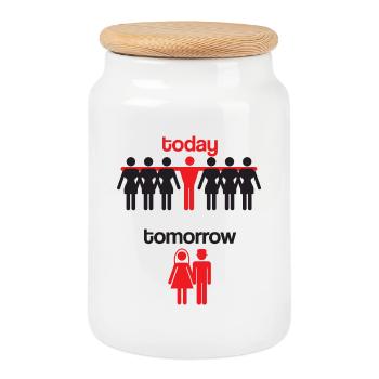Bachelor Party Celebration Wedding Party Funny - Cookie Jar with Wooden Lid - white - Front