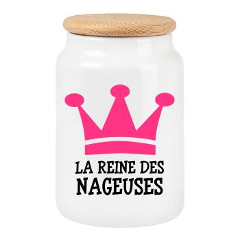 La Reine des Nageuses - Boîte à biscuits avec couvercle en bois - blanc - Devant