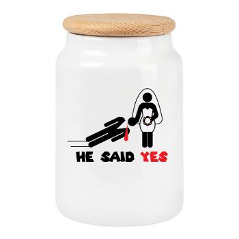 Junggesellenabschied Lustig Spruch Humor Hochzeit - Keksdose mit Holzdeckel - Weiß - Vorne