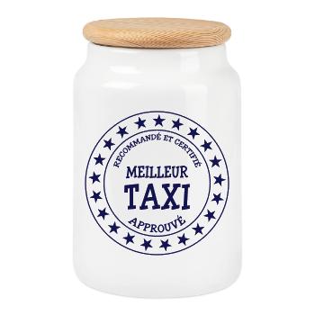 Meilleur Taxi - Keksdose mit Holzdeckel - Weiß - Vorne