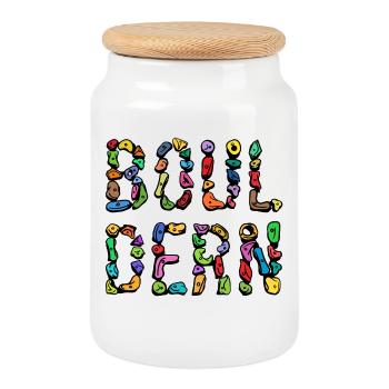 Bouldering boulder climbing scripture mountaineering - Cookie Jar with Wooden Lid - white - Front
