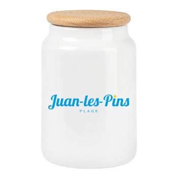 JUAN LES PINS France Frankreich - Boîte à biscuits avec couvercle en bois - blanc - Devant