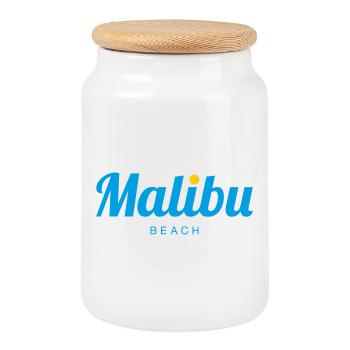 MALIBU Beach California - Keksdose mit Holzdeckel - Weiß - Vorne