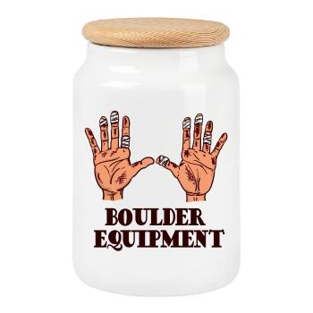 Boulder Bouldering Climbing Mountaineering Climbing - Cookie Jar with Wooden Lid - white - Front