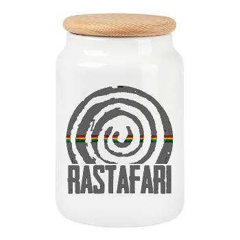 Reggae Rastafari - Boîte à biscuits avec couvercle en bois - blanc - Devant