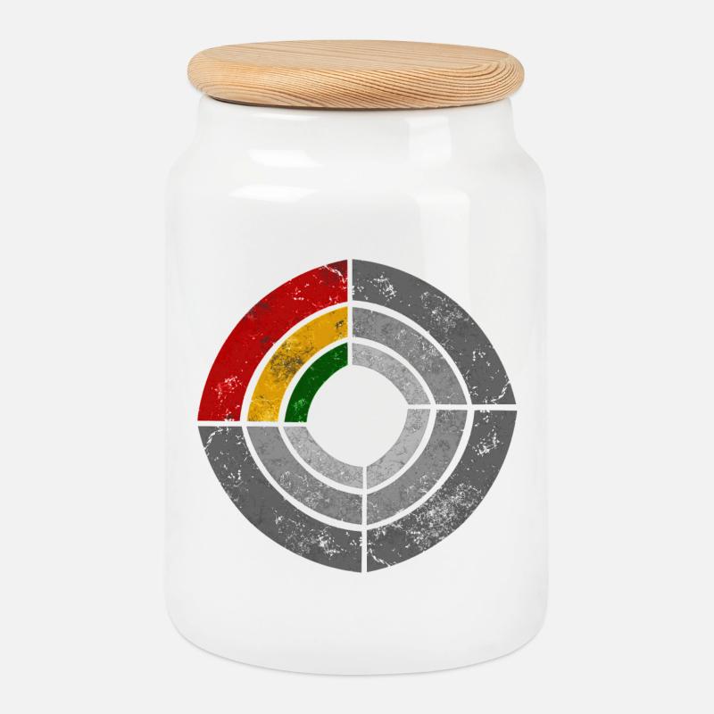 Illustration graphique de radar de puissance reggae - Boîte à biscuits avec couvercle en bois - blanc