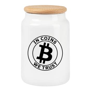 The Bitcoin Investors - Cookie Jar with Wooden Lid - white - Front