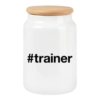 COACH - Cookie Jar with Wooden Lid - white - Front