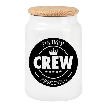 festival crew - Cookie Jar with Wooden Lid - white - Front