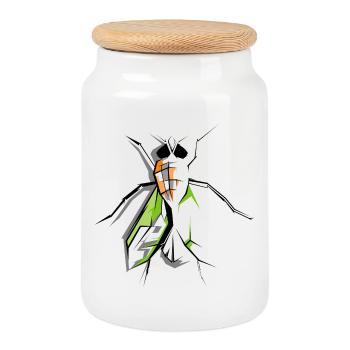 Bow Tie Illustration Art Symbol SKizze Drawing - Cookie Jar with Wooden Lid - white - Front