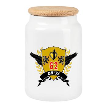 ch'ti coat of arms - Cookie Jar with Wooden Lid - white - Front
