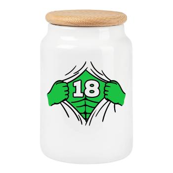 18ème anniversaire adulte anniversaire fille drôle - Boîte à biscuits avec couvercle en bois - blanc - Devant