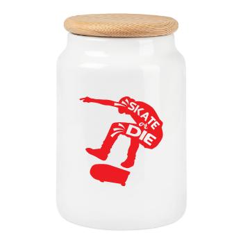 Skate or die - Cookie Jar with Wooden Lid - white - Front