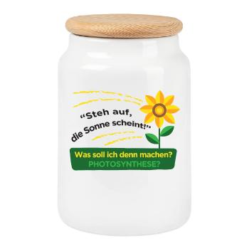 Late risers Waking up Morning muffles Funny sayings - Cookie Jar with Wooden Lid - white - Front