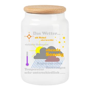 La carte météo - Boîte à biscuits avec couvercle en bois - blanc - Devant