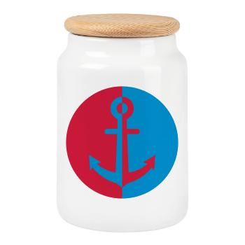 Seemann / Boot / Marine / Meer / Fischer - Keksdose mit Holzdeckel - Weiß - Vorne