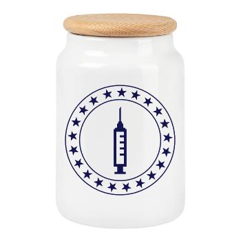Infirmière / Infirmier / Hôpital / Médecine / - Boîte à biscuits avec couvercle en bois - blanc - Devant