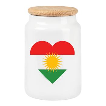 Kurdistan - Keksdose mit Holzdeckel - Weiß - Vorne