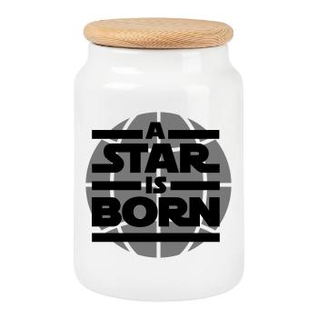 a star is born - Keksdose mit Holzdeckel - Weiß - Vorne