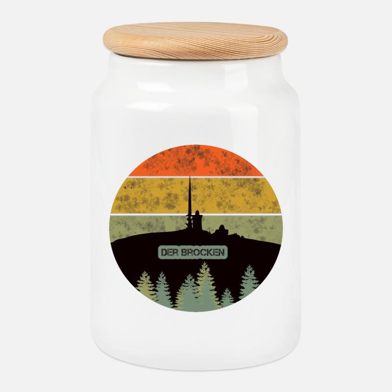 Harz Style - Der Brocken - Keksdose mit Holzdeckel - Weiß