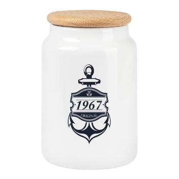 Ancre 1967 - Boîte à biscuits avec couvercle en bois - blanc - Devant