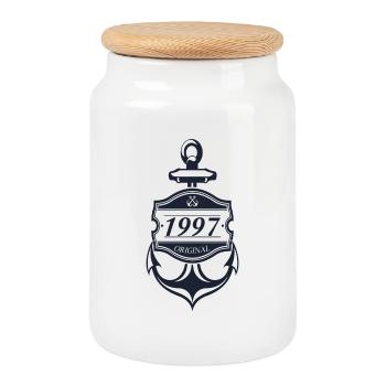 Anchor, 1997 - Boîte à biscuits avec couvercle en bois - blanc - Devant