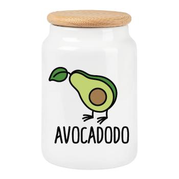 Avocadodo - Cookie Jar with Wooden Lid - white - Front