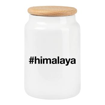 HIMALAYA - Keksdose mit Holzdeckel - Weiß - Vorne
