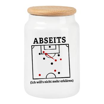 Football Hors jeu Règle de sortie Drôle Drôle Humour - Boîte à biscuits avec couvercle en bois - blanc - Devant