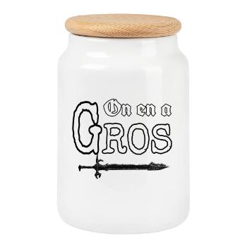 On en a gros réplique Perceval série culte - Boîte à biscuits avec couvercle en bois - blanc - Devant