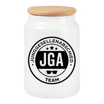 jga team heirat - Keksdose mit Holzdeckel - Weiß - Vorne