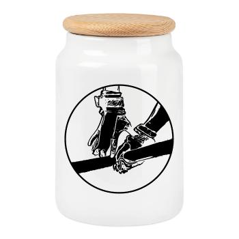 Sports Parallel bars Athletics Gymnastics - Cookie Jar with Wooden Lid - white - Front