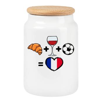 Frankreich Fussballmannschaft Fussballfan Team - Keksdose mit Holzdeckel - Weiß - Vorne