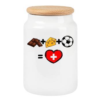 Schweiz Nati Fussballmannschaft Fussball Fan Team - Keksdose mit Holzdeckel - Weiß - Vorne