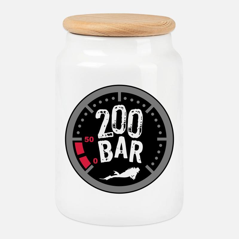 200bar - Cookie Jar with Wooden Lid - white