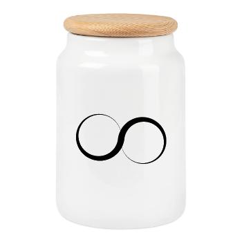 Unendlichkeit - Logo - Keksdose mit Holzdeckel - Weiß - Vorne