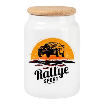 Rallye Sport - Sport automobile - Sport automobile - Turbo - Boîte à biscuits avec couvercle en bois - blanc - Devant