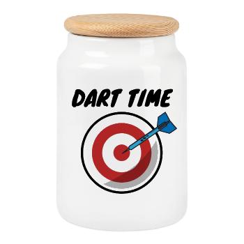 Dart Time Das T-Shirt für alle Dart Fans 180 - Keksdose mit Holzdeckel - Weiß - Vorne