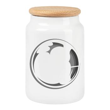 8ball billiard ball pool symbol icon Logo - Cookie Jar with Wooden Lid - white - Front