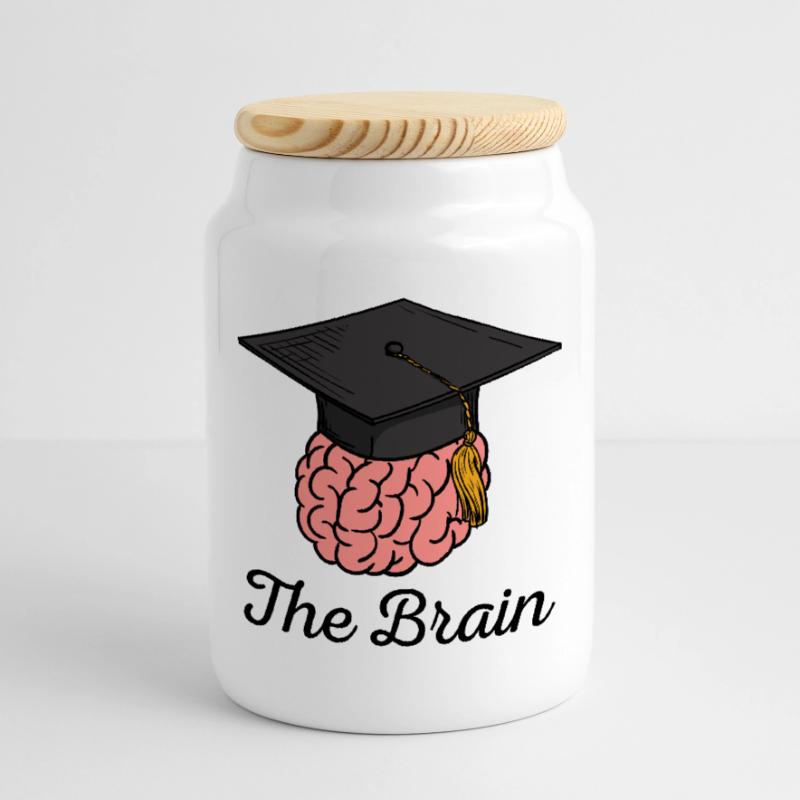 Graduated from school, graduated from high school, master funny Cookie Jar with Wooden Lid