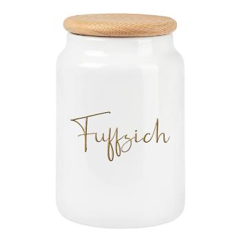 fuffzich - Keksdose mit Holzdeckel - Weiß - Vorne