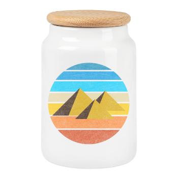 Ägypten Retro Pyramiden Vintage Geschenkidee Kairo - Keksdose mit Holzdeckel - Weiß - Vorne