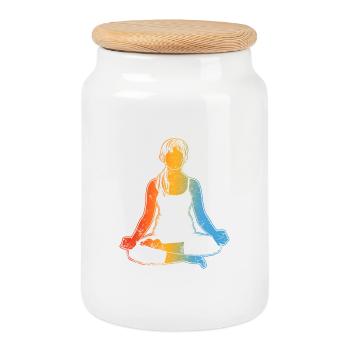 Mantra - Keksdose mit Holzdeckel - Weiß - Vorne