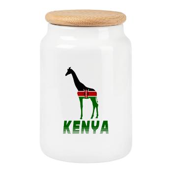 Kenia Giraffe - Keksdose mit Holzdeckel - Weiß - Vorne